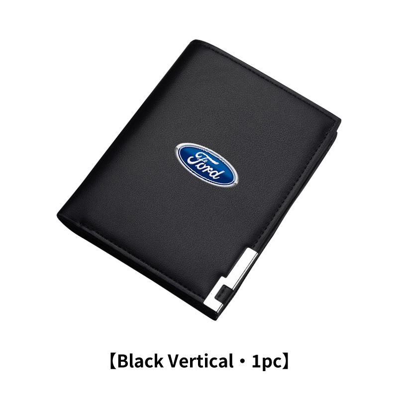 YYQO6 For Ford Car Logo Men Short Foldable Credit Card Holder Leather Money Wallet Accessories Focus mk2 mk3 mk4 Fiesta Ranger