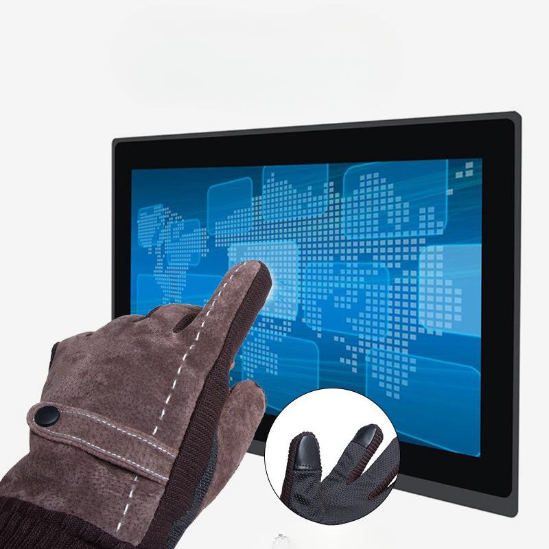 Winter Cycling Plus Velvet Warm Gloves for Men Touch Screen Genuine Leather Pigskin Motorcycle Gloves Outdoor Cycling Windproof Thickened