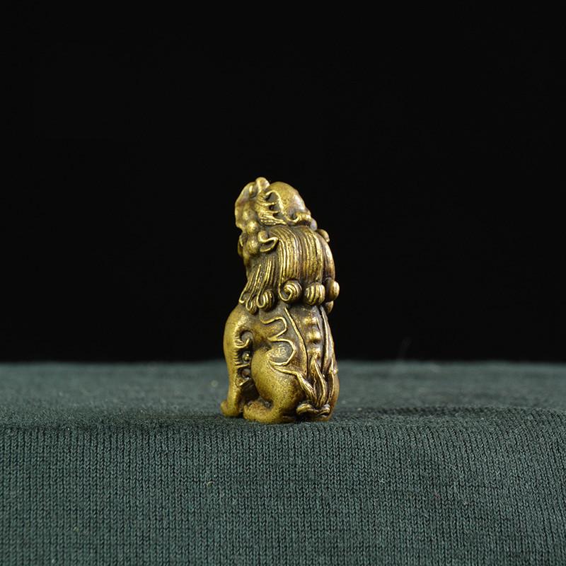 Antique Copper Chinese Mythical Beast Pixiu Miniature Figurines 1 pcs Ornaments Brass Lucky Animal Be safe Desktop Decorations