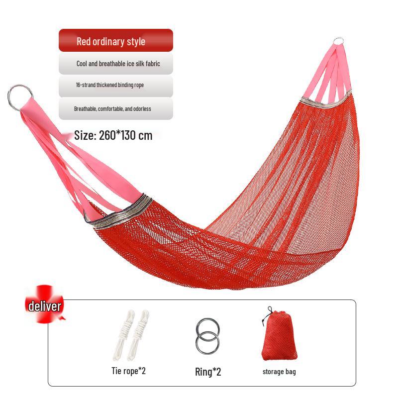 Breathable Anti-Rollover Ice Silk Mesh Hammock Swing Chair for Adults - Indoor/Outdoor Use