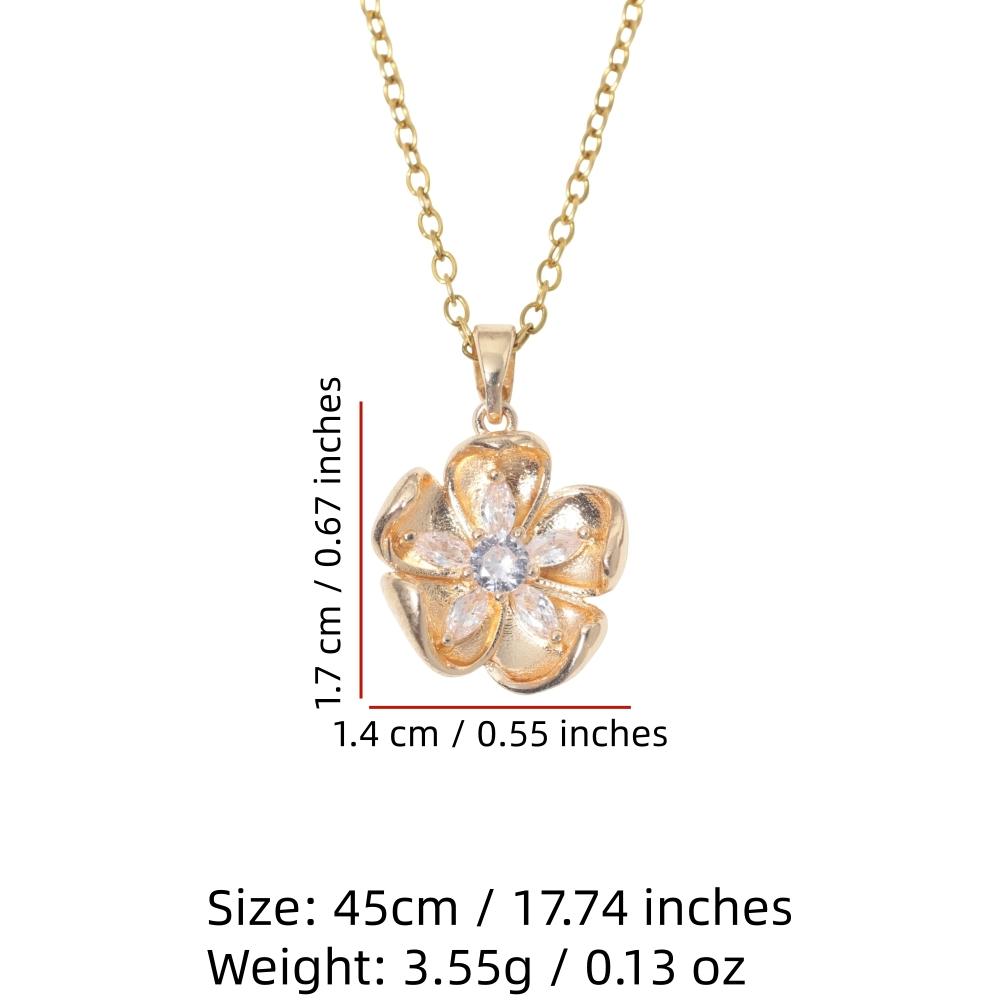 Flower Shaped Pendant Necklace for Women Golden Stainless Steel Clavicle Chain Wedding Party Daily Wear Jewelry Accessories