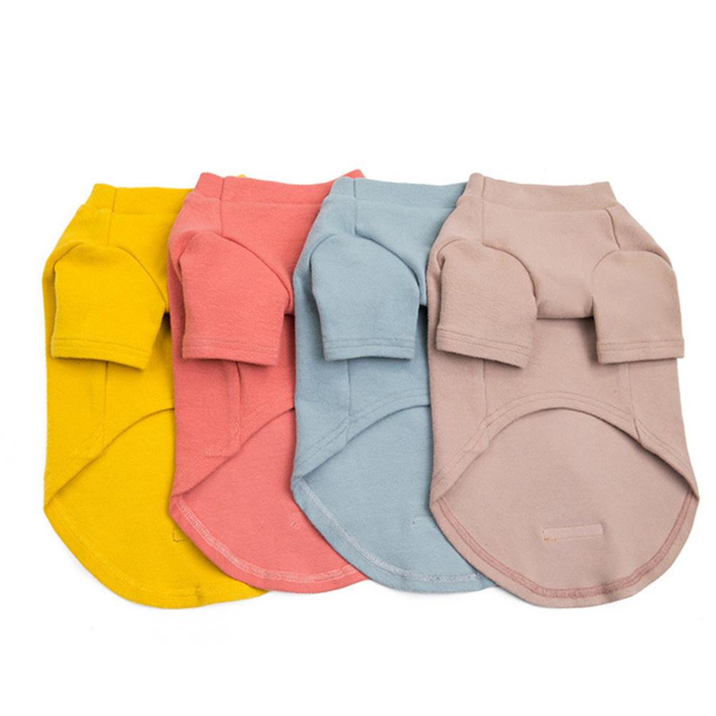 Pet Solid Color Dog Shirt Cotton Clothes Blue Grey Size Comfortable Dog Cotton Shirt Casual Outdoor Pajamas Pet Costume