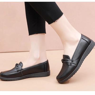Damen Freizeit-Fahrschuhe Slipper Lederschuhe Runde Zehenpartie Lässige Modeschuhe Weiche Sohle Mutterschuh Fauler Bohnenschuh Outdoor