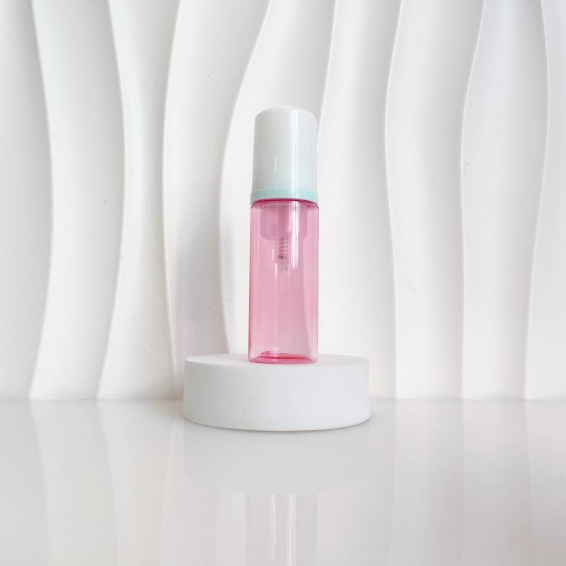 60ml Red Translucent Mousse Dispenser: Cosmetic Brush Foam Bottle for Face Wash and Travel Use