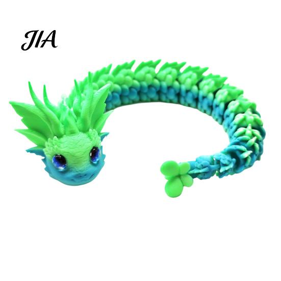 Kawaii Cherry Blossom Decor 3D Printed Articulated Dragon Fidget Toy, Cute Ornaments, Desk Toys for Anxiety Relief Stress Toy Adults, Fantasy