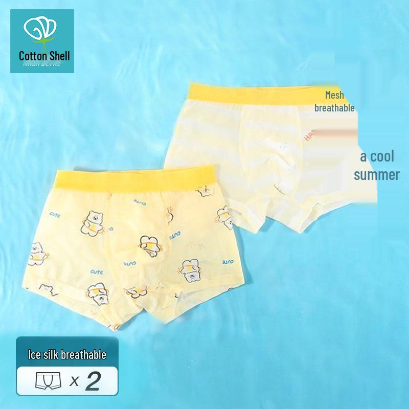 Boys Soft Breathable Antibacterial Modal Mesh Boxer Briefs