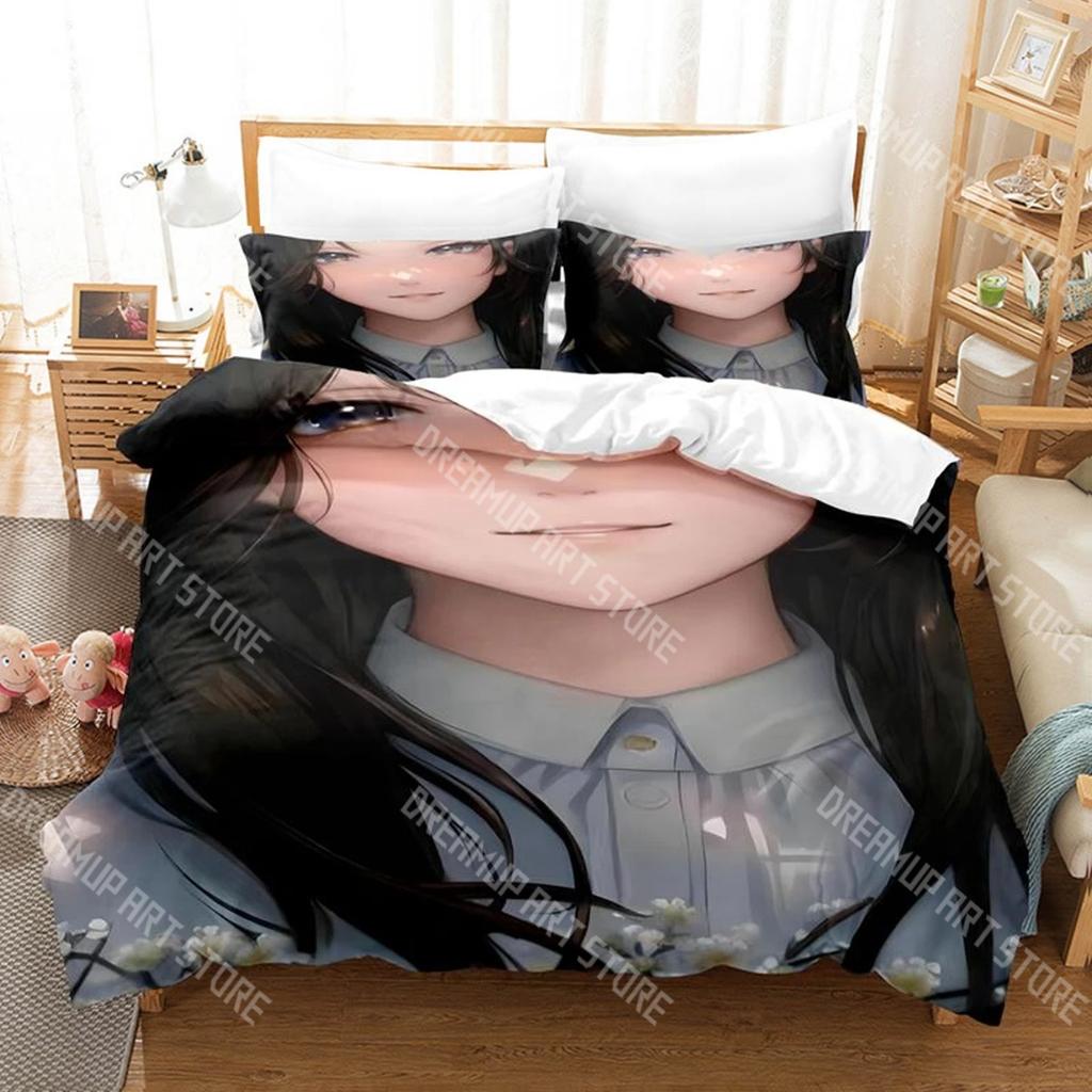 Fashion New Anime Girl Fashion Bedding Set Single Twin Full Queen King Size Bed Set Kids Bedroom Duvetcover Sets Bed Sheet Set
