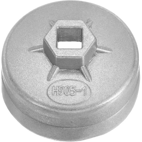 HARFINGTON Oil Filter Cap Wrench 14 Flute 65mm Inner Dia 1/2" Square Drive Aluminum Cup Type Drive Metric Oil Filter Socket Removal Tool for Engine