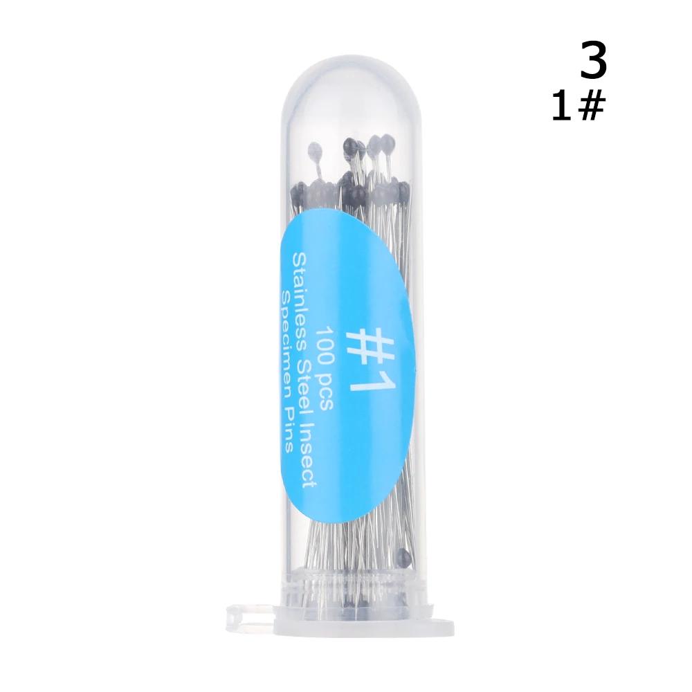 100Pcs Stainless Steel Specimen Needle Insect Pins With Plastic Box For School Lab Education Entomology Body Dissection Supplies