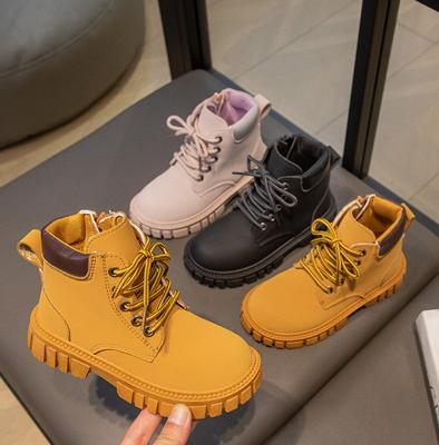Modne Brytyjskie Buty dla Dzieci Modne Skórzane Wygodne Dziecięce Krótkie Kozaki Jesień Zima Chłopcy Dziewczynki Codzienne Antypoślizgowe Kostki