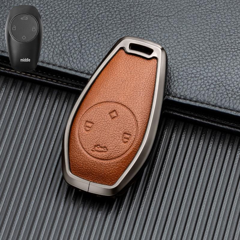 Leather Alloy Full Coverage Key Shell for Leapmotor T03/C11/C01/S01