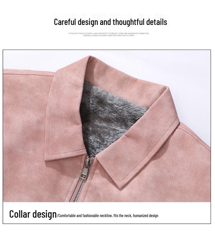 Pánská retro bunda z PU kůže s fleecovou podšívkou - Teplá, Trendy, Zesílená, Stylová, Univerzální, Velké velikosti