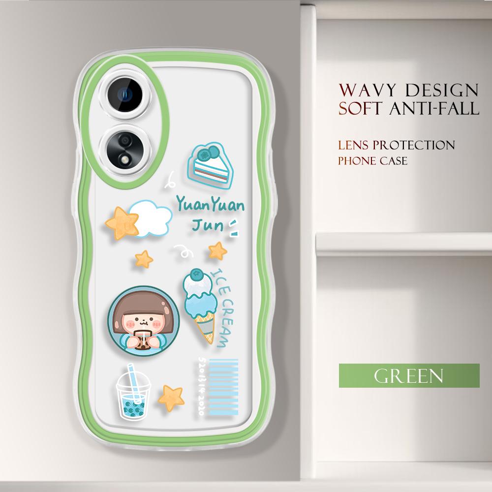 

Модный мягкий волнистый чехол для телефона с мультяшным узором, защита камеры, противоударный чехол для мобильного телефона OPPO Realme OnePlus OPPO A5