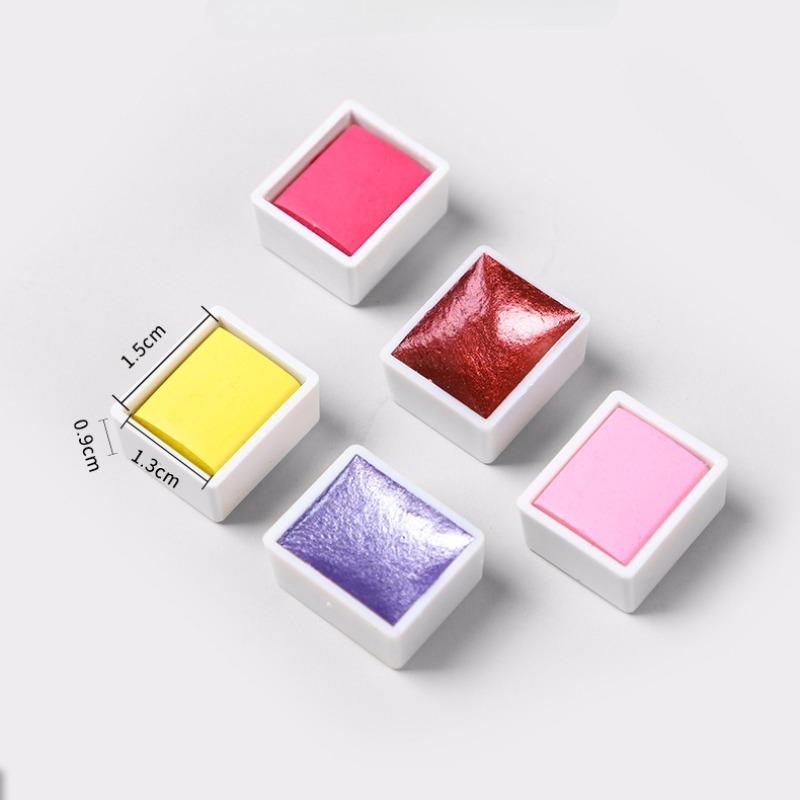 24/36/48-color Watercolor Pigment Set Art Student Portable Pearlescent Water Powder Pigment