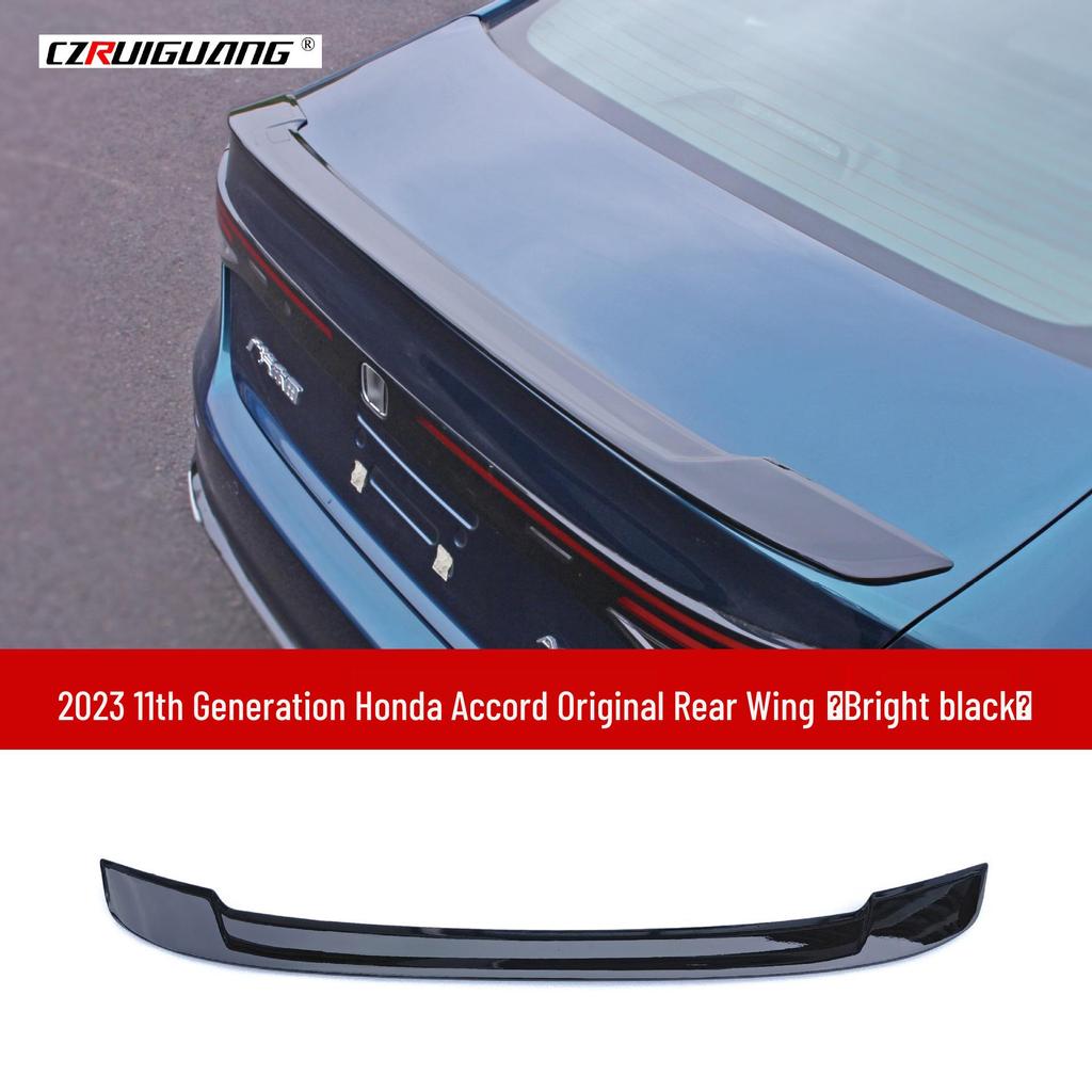 Compatible with 2023 11th Gen Accord: upgraded with roof spoiler, front lip, side skirts, louvers, and rear spoiler.