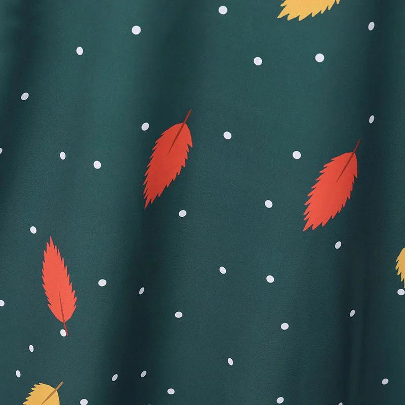 2025 Muslimisches Damen Polka Dot Print Langarm Swing Kleid