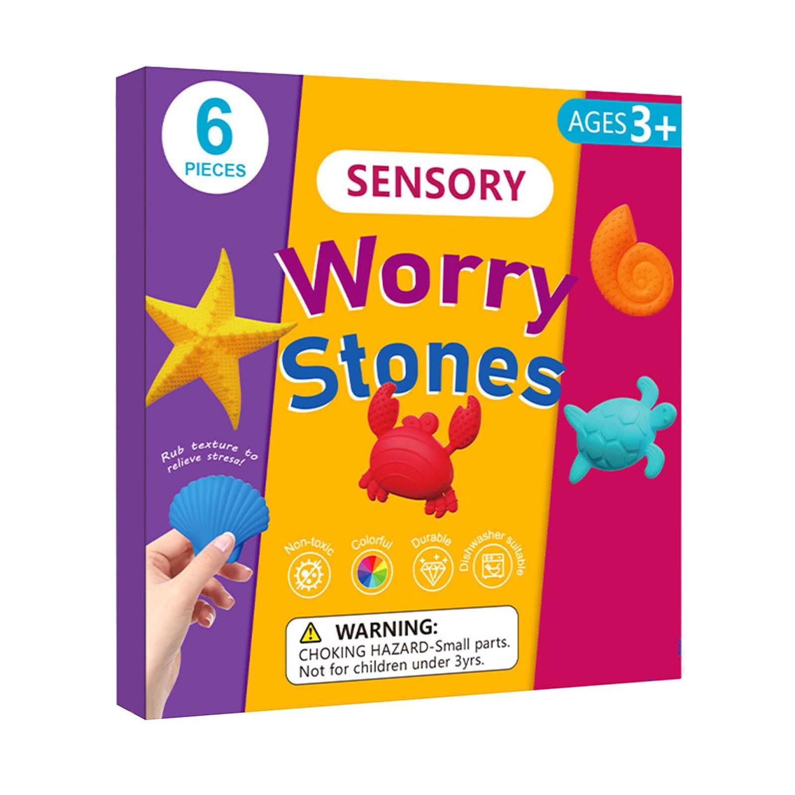 

Детская игрушка Sea World Сенсорные камни: Упаковка из 6 фигурных сенсорных камней для детей с игрушками для снятия стресса One Size