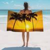 Strandlaken Kokospalm Badkamer Zwembad Handdoeken Gouden Tropische Zonsondergang Uitzicht Absorberende Strandhanddoek Zacht Groot Sneldrogend Lichtgewicht