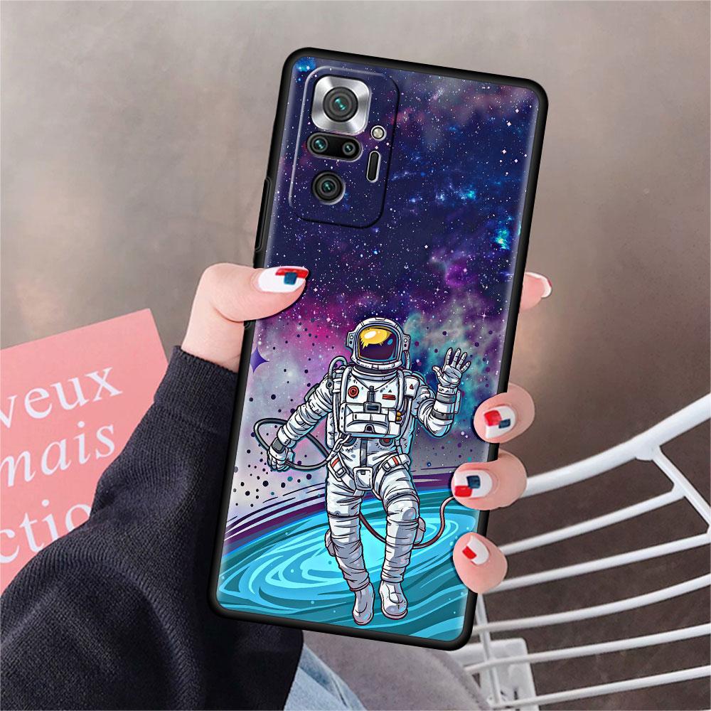 Hülle für Xiaomi Redmi Note 10 9 11 Pro Weiche Handyhülle 10S 9S K40 8 9A 9C 9T 7 10C 8T Silikonhülle Universum Cooler Astronaut
