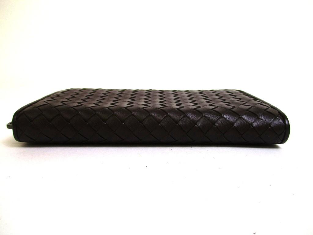 Authentic BOTTEGA VENETA Intrecciato Dark Brown Leather Round Zip Wallet Purse #b245  Open box