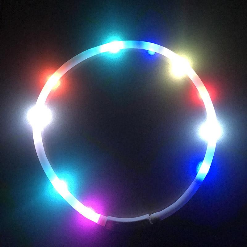 Led obojek pro psy Luminous usb Obojek pro kočky a psy Nastavitelný LED obojek s prevencí proti ztrátě LED světla pro psy Doplňky pro domácí mazlíčky