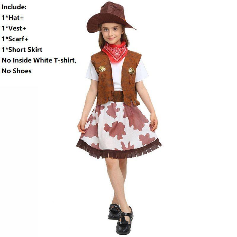 Boys Girls Cowboy Wild Western Rodeo Costume Kids Fancy Dress Cosplay Outfit