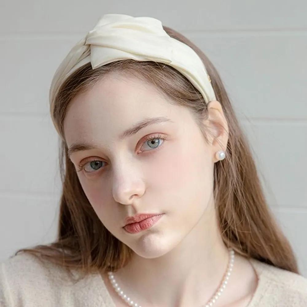 Asymmetrical Twisted Hairband JP-22-095HB Khaki brown