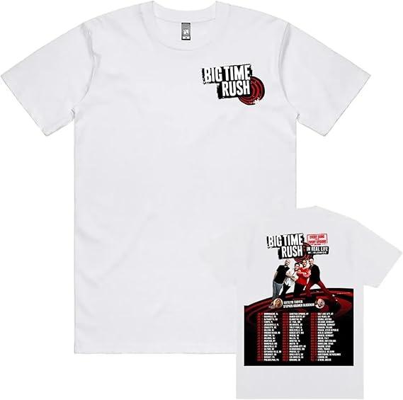 Big Time Tour Rush Merch Printed T Shirt Fashionable Round Neck Short Sleeve Womens  Unisexs Loose Casual Plus Size Top