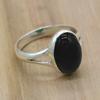 Schwarzer Onyx 925 Sterling Silber Damenring, Onyx-Edelstein-Ring-Schmuck