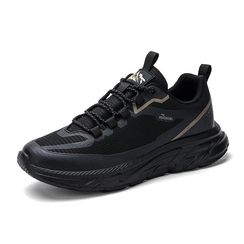 

Black dirt-resistant ultra-light leather dad shoes soft-soled cushioning sneakers four-season versatile outer wear comfortable casual shoes 44