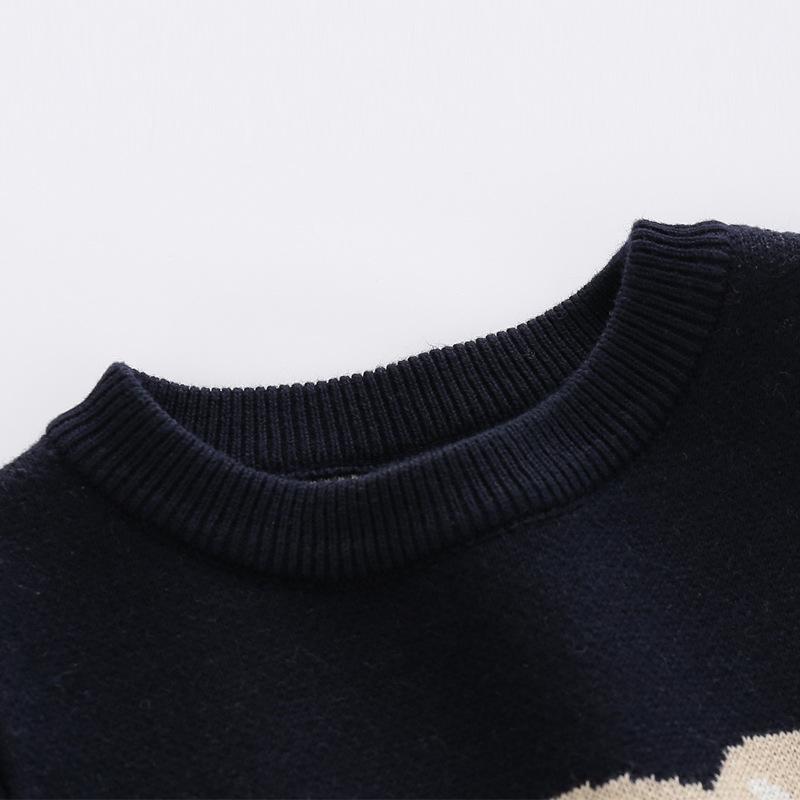 Nordic Little Bear Knitted Romper & Wool Harem Pants for Baby Boys - Autumn/Winter Wear