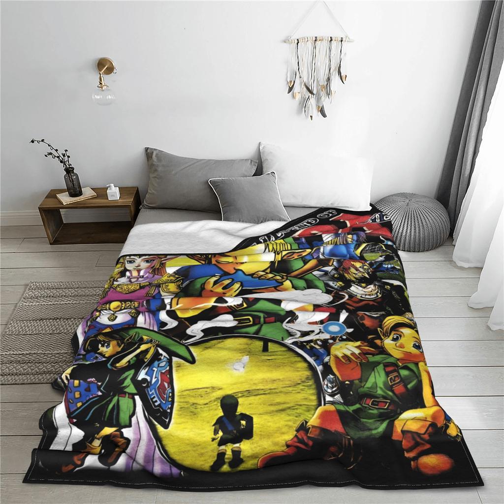 Z-Zelda Legends Flannel Throw Blankets Cartoon Game Anime Blanket for Bed Office Warm Plush Thin Quilt