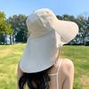 Summer Outdoor Travel Sunshade Sun Hat Detachable Cape Mask Sun Hat Women Ponytail Large Brim Beach Hats