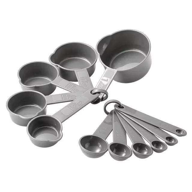 11Pcs Kitchen Measuring Cups Spoons Set with Scale Plastic Baking Measuring Tools for Flour Sugar Teaspoon Scoop Cooking Tools