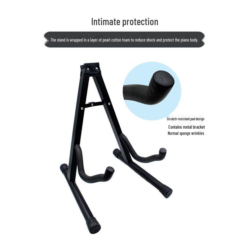 "Foldable 3D Wooden A-Frame Guitar Stand for Folk & Classical Guitars”