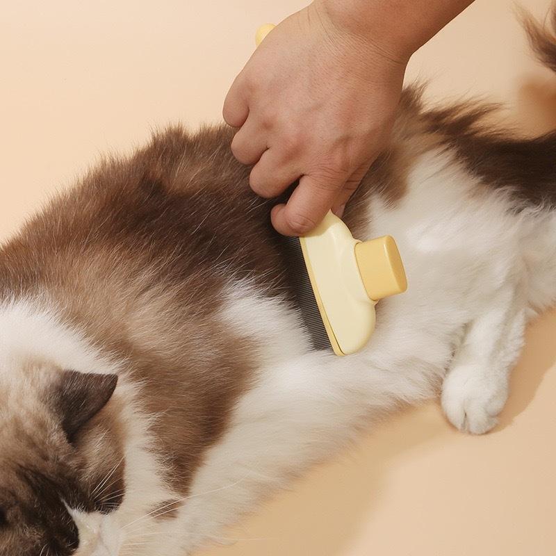 Cat Brush For Short Long Hair Deshedding Tool With Release Button Pet Grooming Comb Fur Remover Shedding Supplies