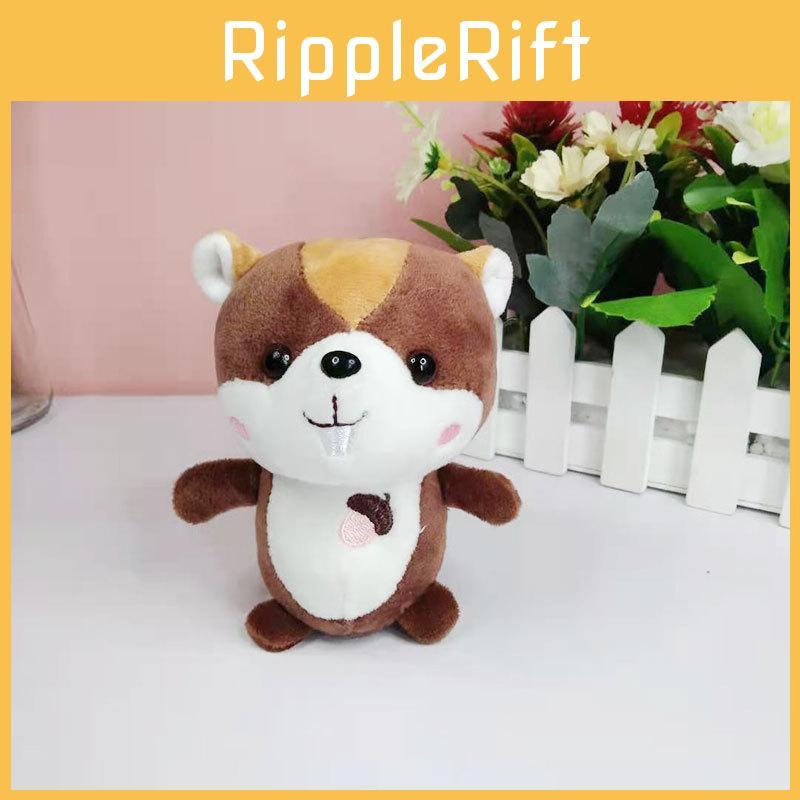 Charming Grey Yellow And Brown Squirrel Plush Keychain Soft Toy For Accessories And Gifts