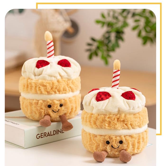 Birthday Stuffed Animal Sweets Birthday Cake Ring Stuffed Animal Gift Present Birthday Cushion Cute Interesting Goods (birthday Cake)