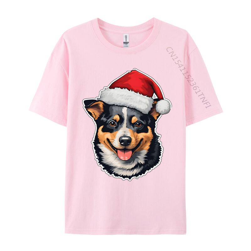 Christmas Australian Cattle Dog TShirt Kawaii Style Winter Tops Tees For Men Special 100 Cotton Fabric
