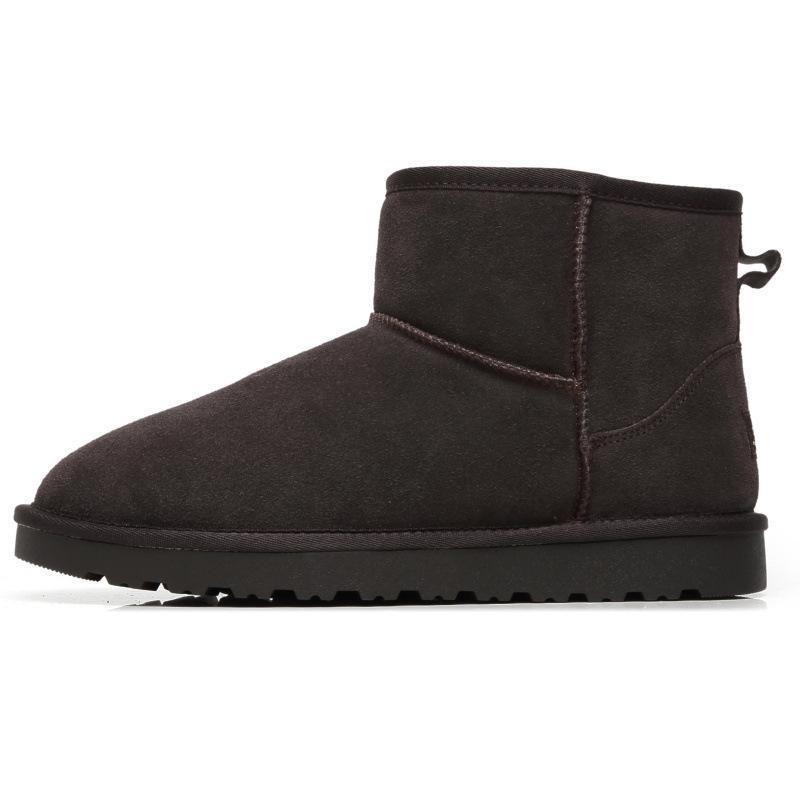 Waterproof Velvet-Lined Genuine Leather Snow Boots for Women & Men - Non-Slip, Warm, Winter Footwear
