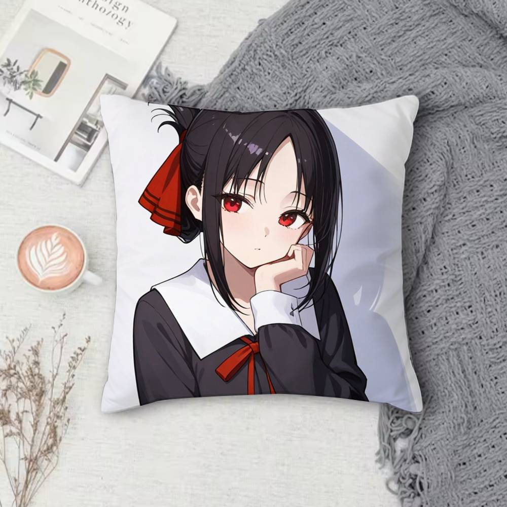 Kaguya-Sama Love Is War Kaguya-Sama Double-Sided Printed Square Pillow Cover Decorative Cushion Cover For Sofa Bedroom Bedside