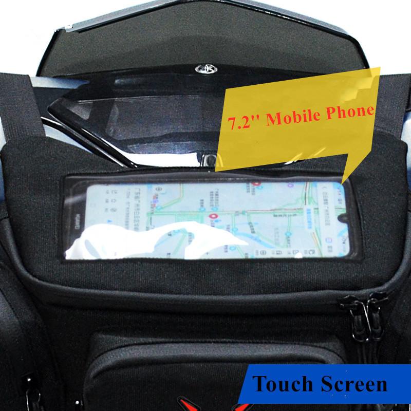 Touch Screen Motorcycle Front Bag Waterproof Moto Waist Bag Large Capacity Scooter Motorbike Pedal Moto Storage Bag Mobile Phone
