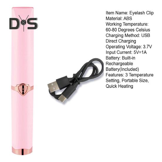 Elektrisch beheizte Wimpernzange, 3 Temperaturmodi, wiederaufladbar über USB, schnelle Erwärmung, tragbare Mini-Wimpernzange für Damen