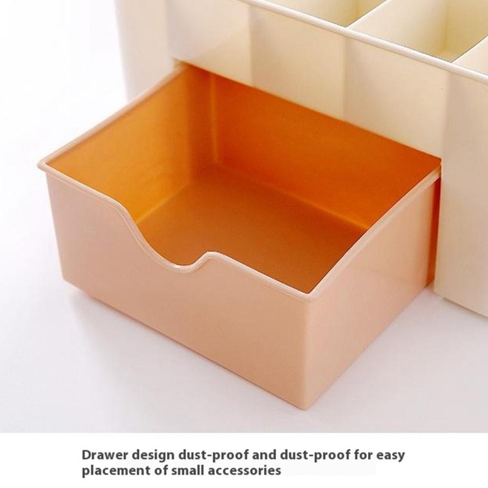 Drawer Design Plastic Desktop Jewelry Makeup Brush Lipstick Storage Container Cosmetic Organizer Box