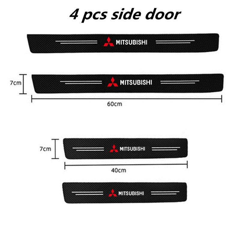Car Carbon fiber Door Sill Welcome Pedal for Mitsubishi Pajero Sport Eclipse Cross L200 Colt Delica Ralliart Triton Accessories