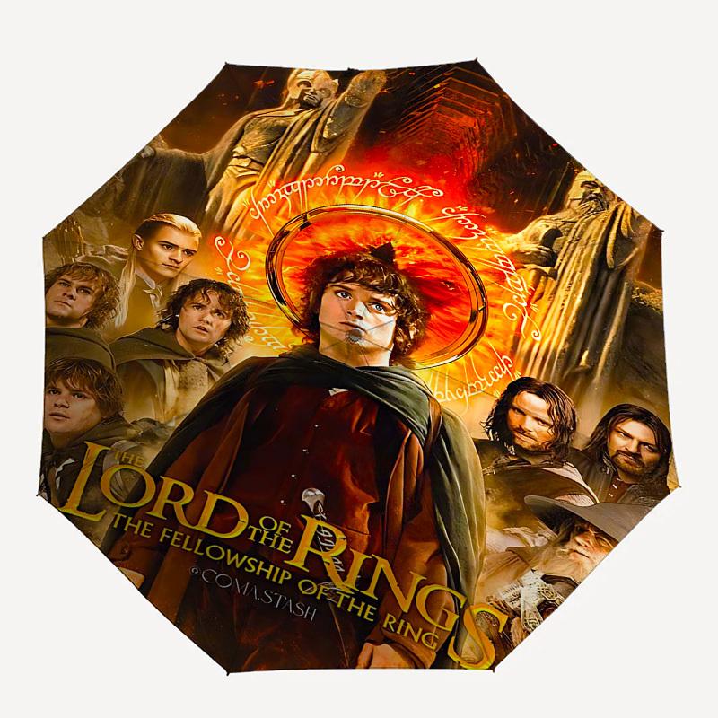 1pc Lord of the Rings Fellowship of the Ring Automatic Folding Umbrella - Compact 8-Rib Design, Durable Plastic & Iron1382L