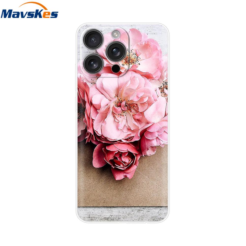 For iPhone 16 Pro Max Case Shockproof Silicone Bumper For Apple iPhone 16 Pro Max Plus Cover Soft TPU Phone Protector Shell Para