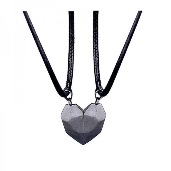 Minimalist Lovers Matching Friendship Love Heart Pendant Necklace Magnetic Distance Couple Necklace Jewelry Anniversary Gift