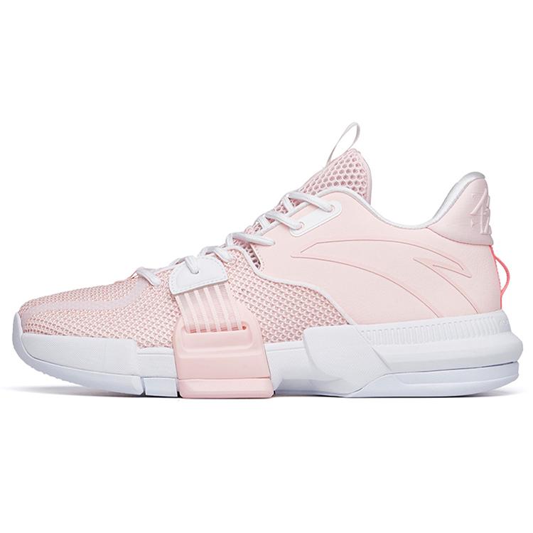 New Anta Craze 1 Anti Slip Wear Resistant Mid Top Performance Basketball Shoes Men's Pink White 112221618-5