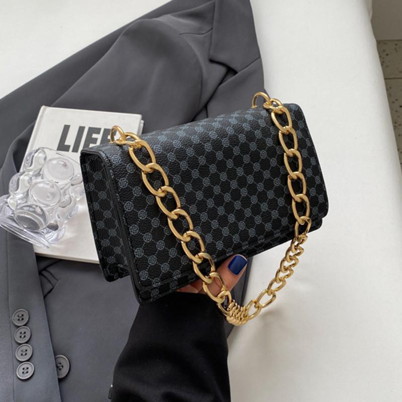 Trendy Casual Pu Leather Small Square Shoulder Bag For Women Fashionable Fall чёрный